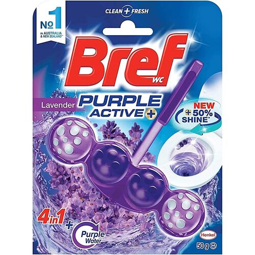 Bref Purple Active Lavender, Rim Block Toilet Cleaner, 50g