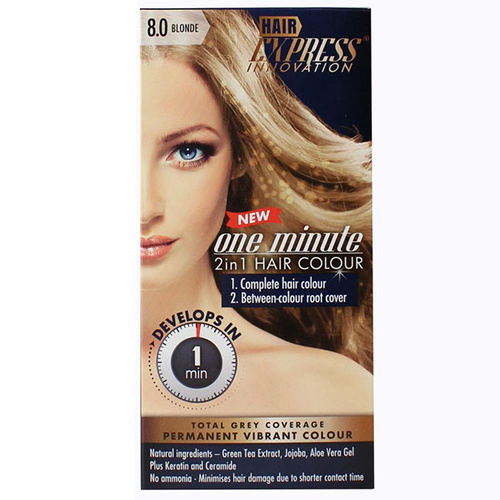 Hair Express One Minute 2in1 Permanent Hair Colour 8.0 BLONDE