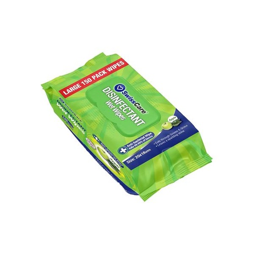 CTN 900 Sheet SwissCare Anti-Bacterial Wipes Apple Fragrance 6 x150PK