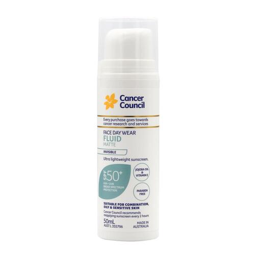 Cancer Council SPF50+ Face Day Wear Fluid Matte Ultra Lightweight Sunscreen 50ml