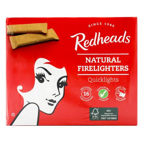 Redheads Natural Firelighters Quicklights 16pk