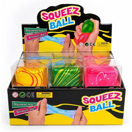 CTN 12 x Squishy Squeeze - Slow Rise Swirl Cube - 4.5cm 