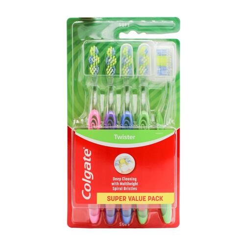  Colgate Toothbrush Twister Soft Bristle Teeth 5pk