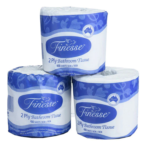 48 Rolls Finesse Premium 2 Ply Individually Wrapped 400 Sheets/Roll Toilet Paper